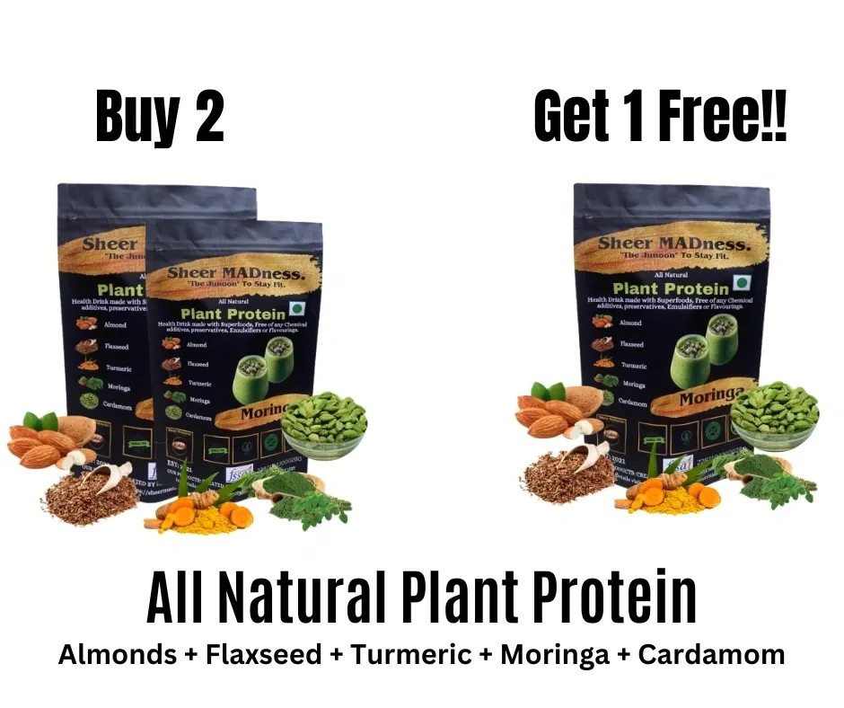 Pack of 2 Sheer MADness Plant Protein -Moringa, Get 1 Free!!