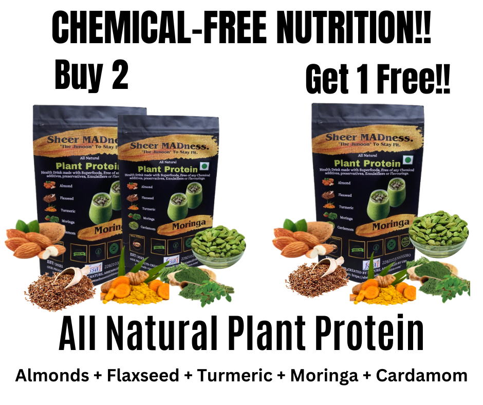Pack of 2 Sheer MADness Plant Protein -Moringa, Get 1 Free!!