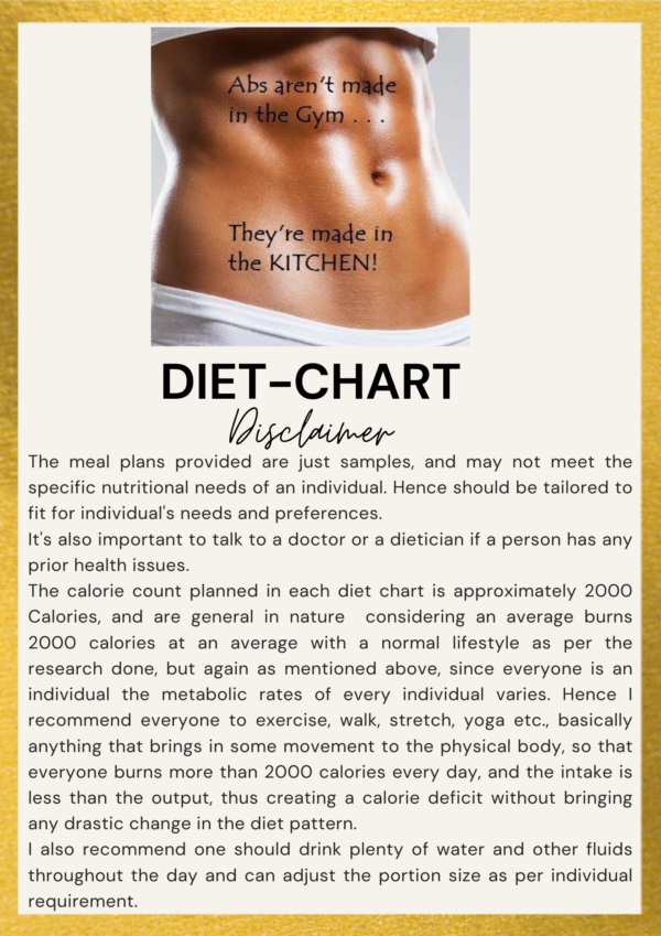 Diet Chart Disclaimer