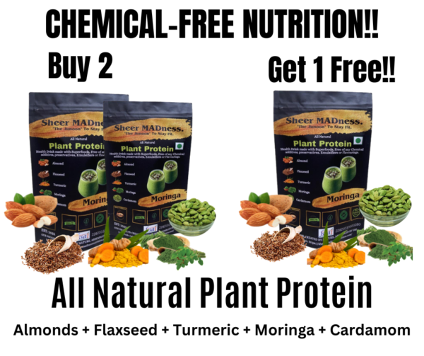 Pack of 2 Sheer MADness Plant Protein -Moringa, Get 1 Free