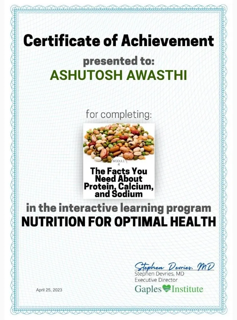 Ashutosh Certificate