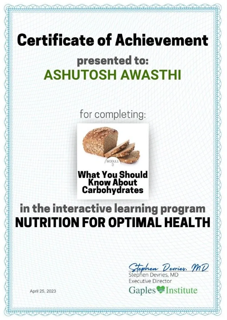 certificate Ashutosh